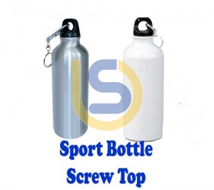 Sublimation Sports Bottle with Screw Top Silver/White