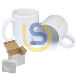11oz White Ceramic Coffee Mug with Gift Box and Foam Inside for Dye Sublimation (Individual)