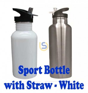 Straw Top Stainless Steel Sport bottle for Dye Sublimation Printing